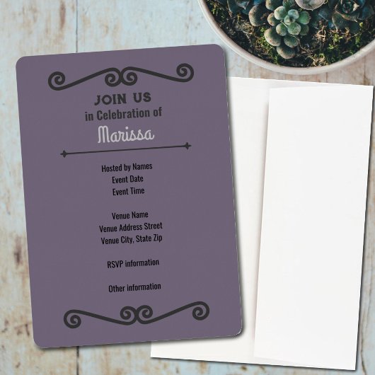 Zachte Lavendel Afstuderen Aankondiging Uitnodigen