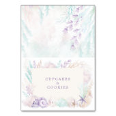 Zachte Lavendel Blauwgroen Oceaan Eten Labels Plaa Kaart (Voorkant)