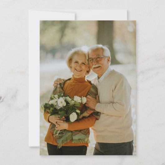 Zachte Lavendel Bloemen Krans 50e foto Bruiloft Kaart (Achterkant)