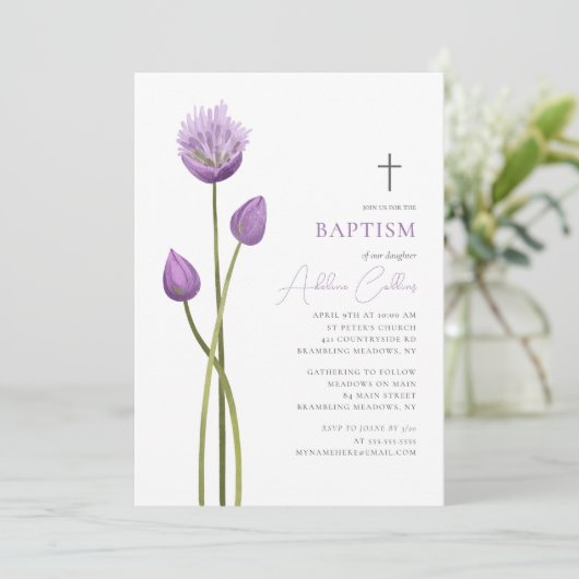 Zachte Lavendel Bubble Flowers Minimalistische Doo Kaart (Staand voorkant)