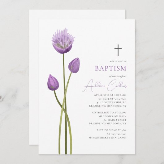 Zachte Lavendel Bubble Flowers Minimalistische Doo Kaart (Voorkant / Achterkant)