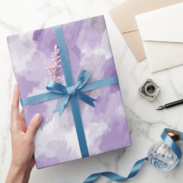 Zachte Lavendel Droom Mist Witte Abstracte Patroon Cadeaupapier
