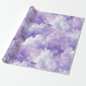 Zachte Lavendel Droom Mist Witte Abstracte Patroon Cadeaupapier (Uitgerold)