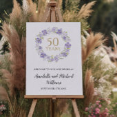 Zachte Lavendel Floral Garland 50e bruiloft Welkom Poster