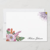 Zachte Lavendel Floral gepersonaliseerd Notitiekaartje (Voorkant)