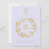Zachte Lavendel & Gouden Cirkel Save the Date Wedd Kaart (Voorkant)