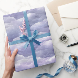 Zachte Lavendel Lila Wolk Mist Abstract Patroon Cadeaupapier