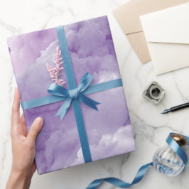 Zachte Lavendel Lila Wolk Mist Abstract Patroon Cadeaupapier