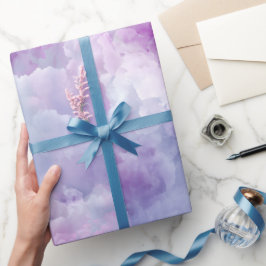 Zachte Lavendel Lila Wolken Mist Abstract Patroon Cadeaupapier