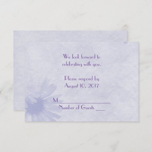Zachte Lavendel Madelief RSVP Kaart (Voorkant / Achterkant)