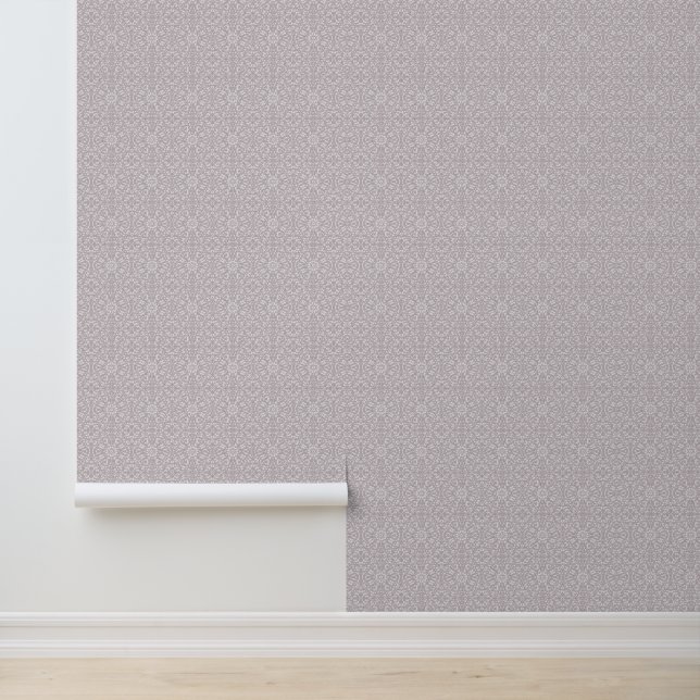 Zachte lavendel met witte damast behang (Applicatie)