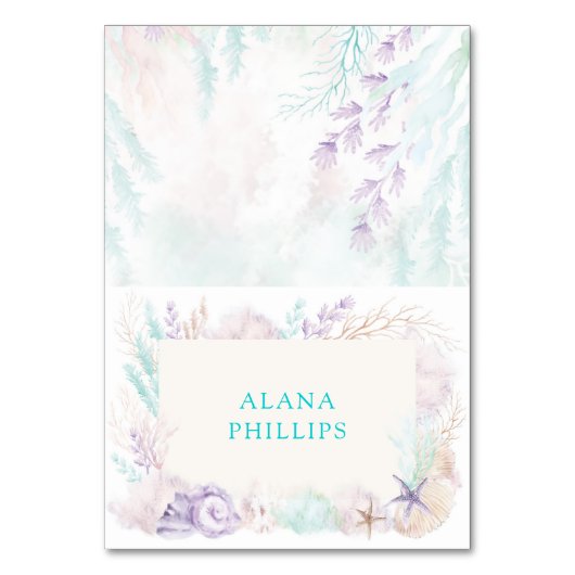 Zachte Lavendel Mint Ocean Tafel Zitplaats Kaart (Voorkant)