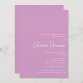 Zachte lavendel Paarse minimalistische moderne bat Kaart (Voorkant / Achterkant)