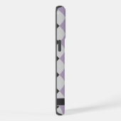 Zachte Lavendel Paarse Zwarte Argyle iPhone Hoesje (Rechterkant)