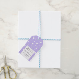 Zachte Lavendel Sterrenpatroon Cadeaulabel