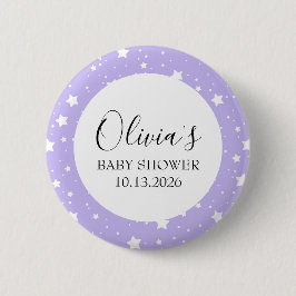 Zachte Lavendel Sterrenpatroon Ronde Button 5,7 Cm