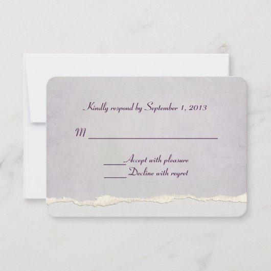 zachte lavendel torn edge RSVP (Voorkant)