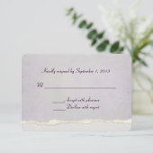 zachte lavendel torn edge RSVP Kaartje (Staand voorkant)