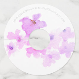 *~* Zachte Lavendel Violet Roze Bloemenschildering Wijnglaslabel