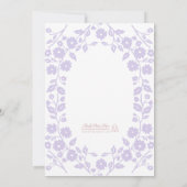 Zachte lavendel witte volksbloemen bruidsdouche kaart (Achterkant)