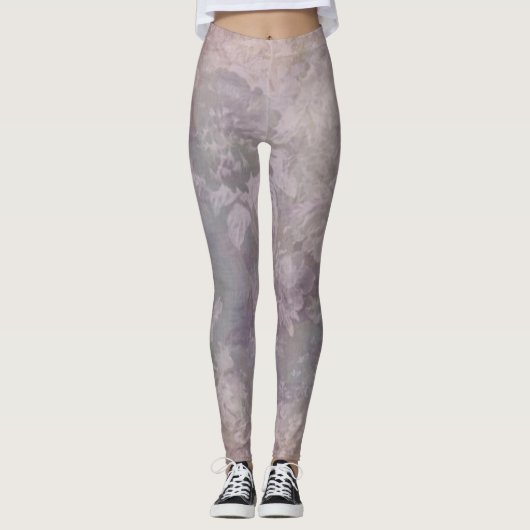 zachte lavendelbloem leggings (Voorkant)