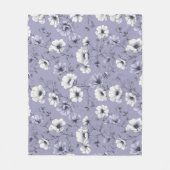 Zachte lavendelbloem witte bloemmotief fleece deken (Voorkant)