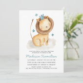 Zachte Leeuw Virtuele Baby Shower Uitnodiging (Staand voorkant)