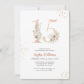 Zachte lelies nummer 15 Bloemen Quinceanera Kaart (Voorkant)