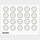 Zachte Lente Bladeren Zilver Salie Bruidsdiner Ronde Sticker (Vel)
