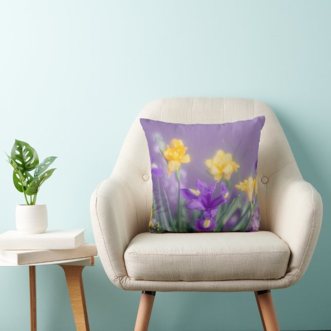 Zachte Lente Bloem Kussen (Stoel)