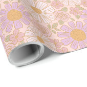 Zachte Lente Bloemen Boho Inpakpapier (Rol Hoek)