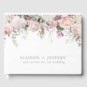 Zachte lente bloemenbruiloft gastenboek (Voorkant)