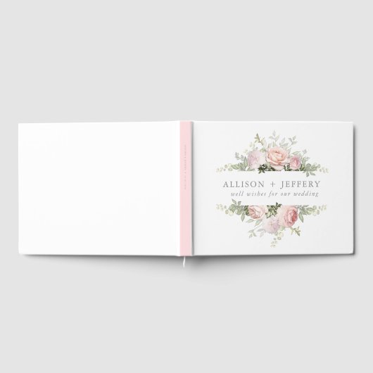 Zachte lente bloemenbruiloft gastenboek (Volledig)