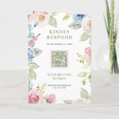 Zachte Lente Bloemige All-in-One QR Code Bruiloft (Achterkant)