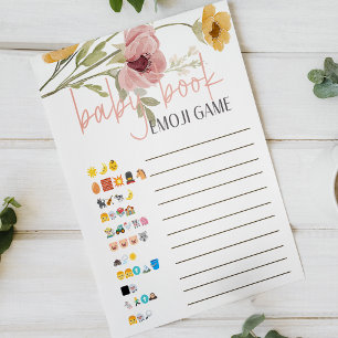 Zachte Lente Bloemige Boek Emoji Baby Shower Spel Poster