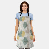 Zachte lente botanische all-over print apron schort (Gedragen)