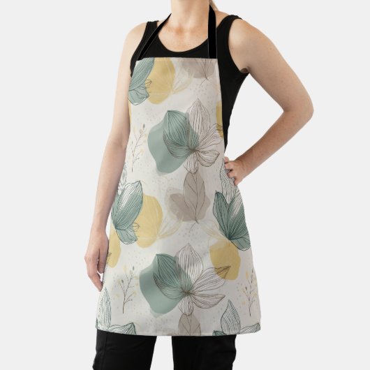 Zachte lente botanische all-over print apron schort (Insitu)