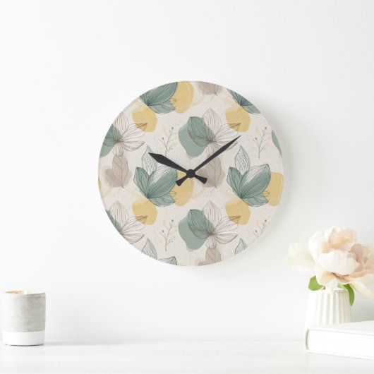 Zachte lente botanische wandklok (Huis)