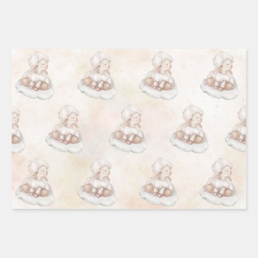 Zachte Lente Lamp Pastel Droomster Roze wolkenstof Inpakpapier Vel (Voorkant)