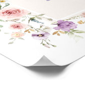 Zachte Lente Wilde Bloem Eerste Verjaardag Welkom Poster (Hoek)