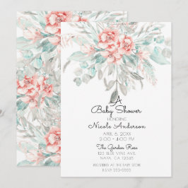 Zachte Lente Zomer Bloemige Groene Baby Shower Kaart
