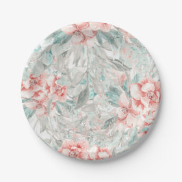 Zachte Lente Zomer Bloemige Groene Elegante Bruilo Papieren Bordje