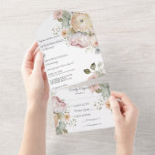 Zachte lentekleuren Bloemen All In One Uitnodiging (Afscheurbaar)