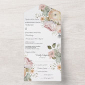 Zachte lentekleuren Bloemen All In One Uitnodiging (Binnen)