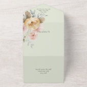 Zachte lentekleuren Bloemen All In One Uitnodiging (Buitenkant)