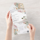 Zachte lentekleuren Bloemen All In One Uitnodiging (Afscheurbaar)