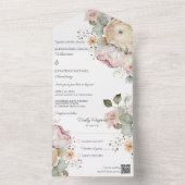 Zachte lentekleuren Bloemen All In One Uitnodiging (Binnen)