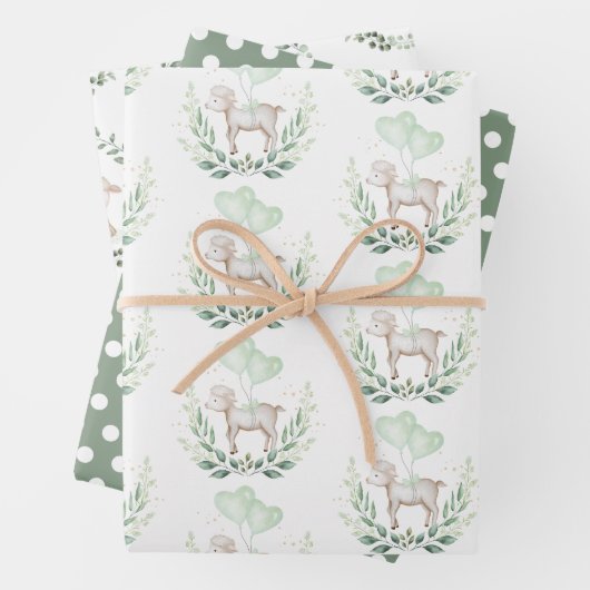 Zachte lentellab pasteelgroen Eucalyptus Wreate Inpakpapier Vel (In situ)