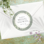 Zachte lenteverlaten Silver Sage-Vrijgezellenfeest Ronde Sticker<br><div class="desc">Ontworpen om te coördineren met ons collectie van het vrijgezellenfeest van Soft Spring Leaves. Deze botanische sticker met delicate waterverf kan worden gepersonaliseerd met uw speciale informatie over het vrijgezellenfeest. Ontworpen door: Thisnotme©</div>
