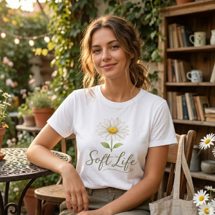 Zachte Leven Esthetische Madelief Waterverf Bloeme Tri-Blend Shirt
